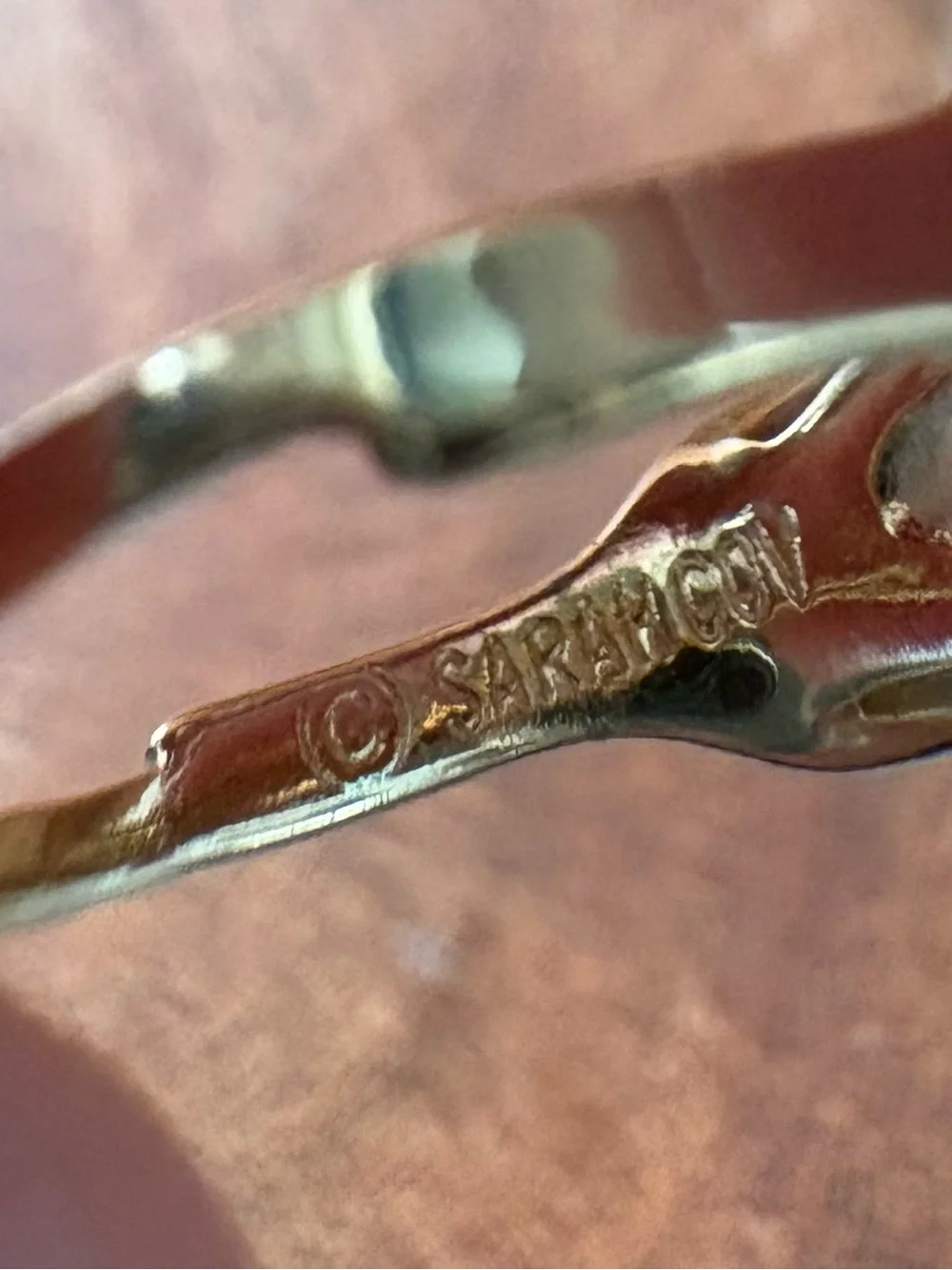 Vintage Sarah Coventry Gold-Tone Ring with Brown Cat's Eye Oval - Size 6.5